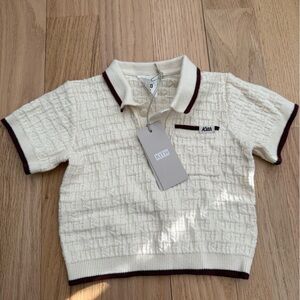 Kith Cream Textured Polo for Kids
